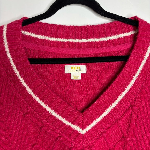 Anthropologie Maeve Tilly V-Neck Pullover Sweater Medium - Picture 4 of 9